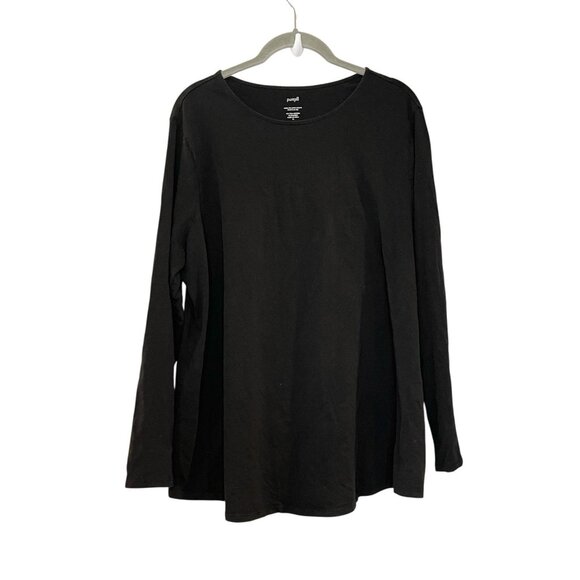 Soma Solid Black Long Sleeve Tunic Tee Top Sleepshirt Stretch Rayon‎ Spandex XS - Picture 1 of 3